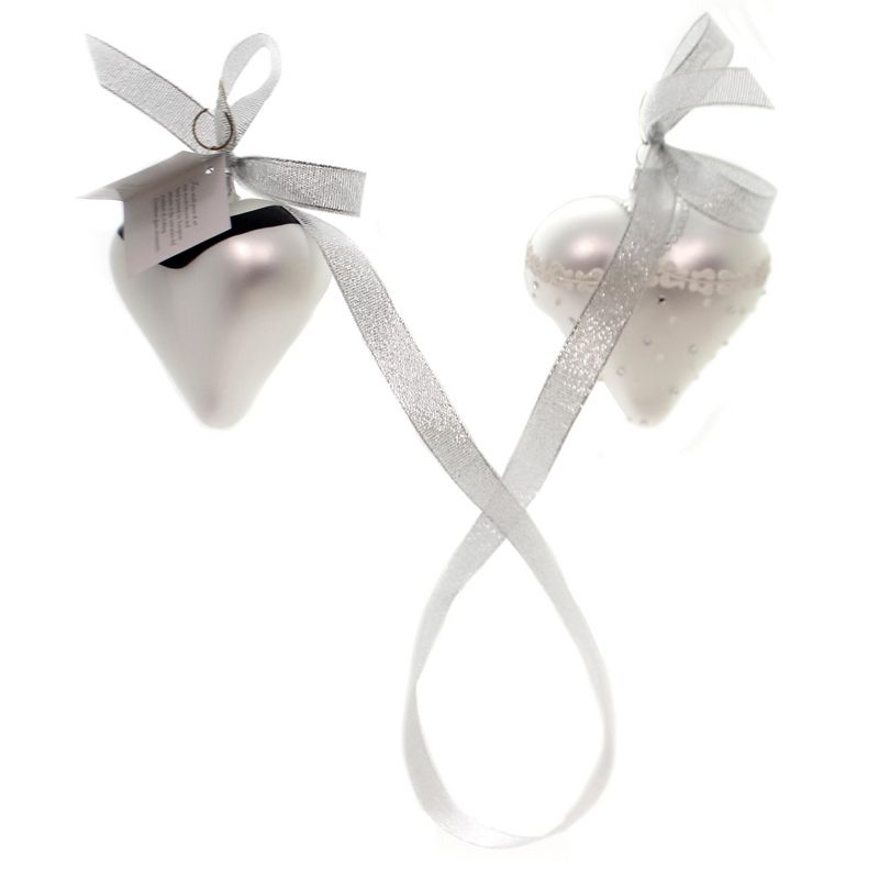 Golden Bell Collection 3.5" Bride And Groom Hearts Ornament Set/2 Wedding  -  Tree Ornaments