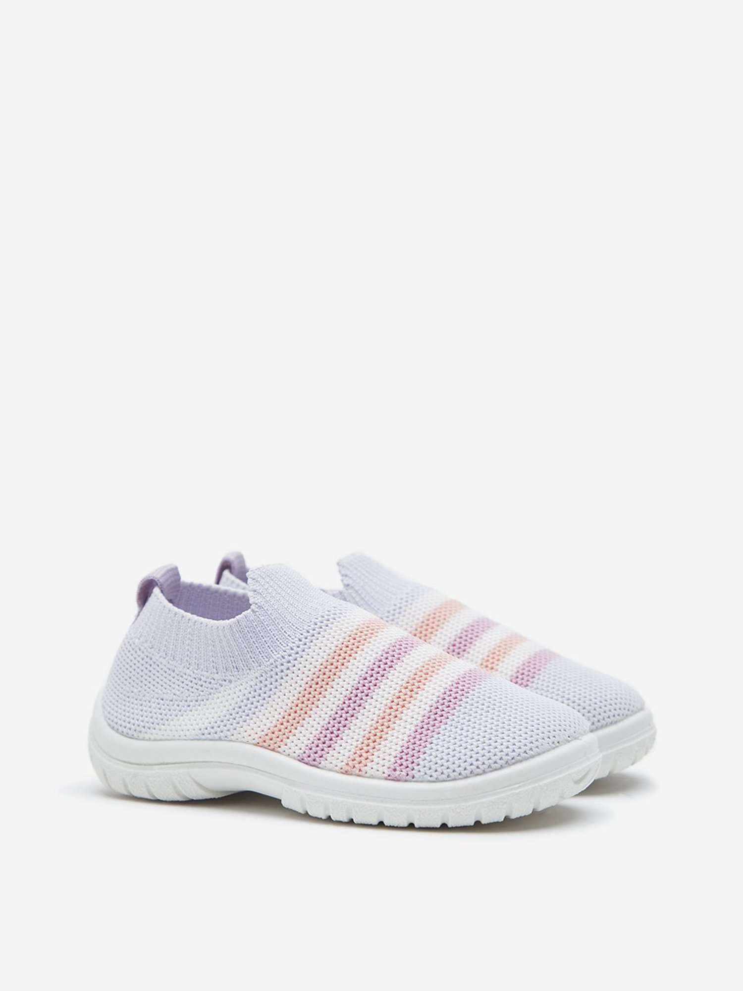 Yellow by Westside Multicolour Striped Knitted Slip-On Shoes