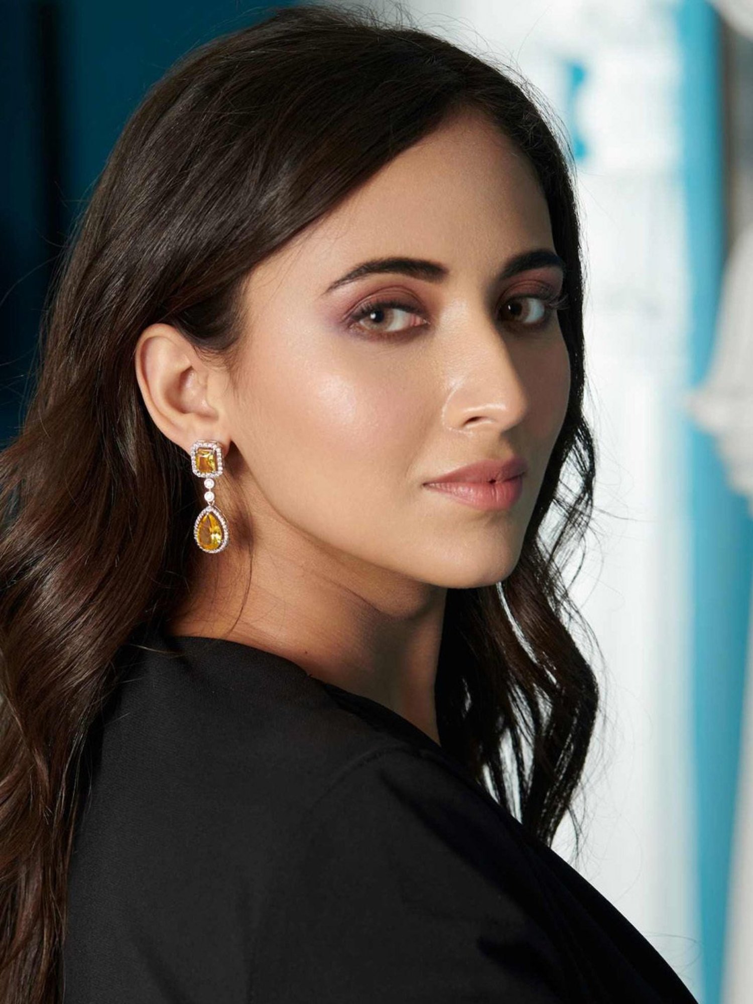 Curio Cottage Diamante Topaz Yellow Cubic Zirconia Drop Earrings