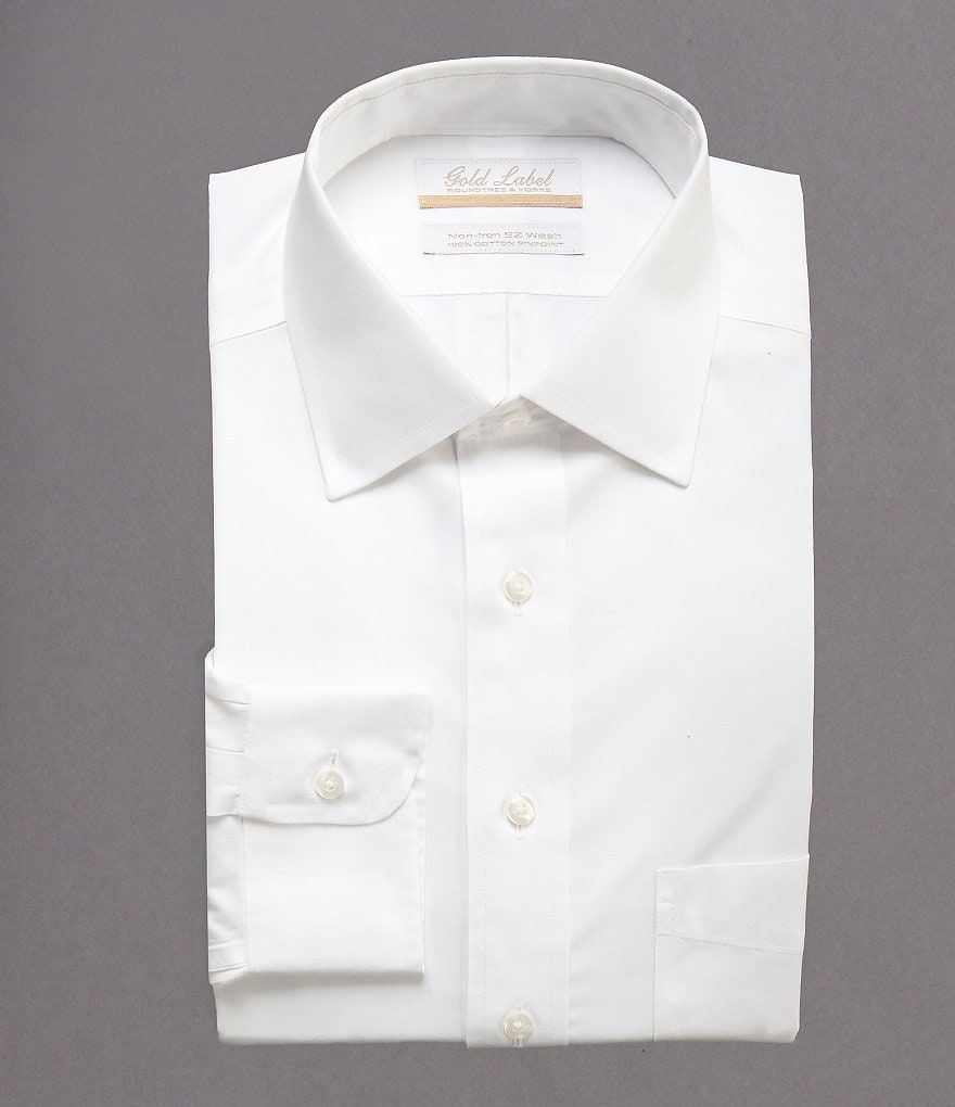 Psycho Bunny Non-Iron Modern Fit Spread Collar Solid Dress Shirt