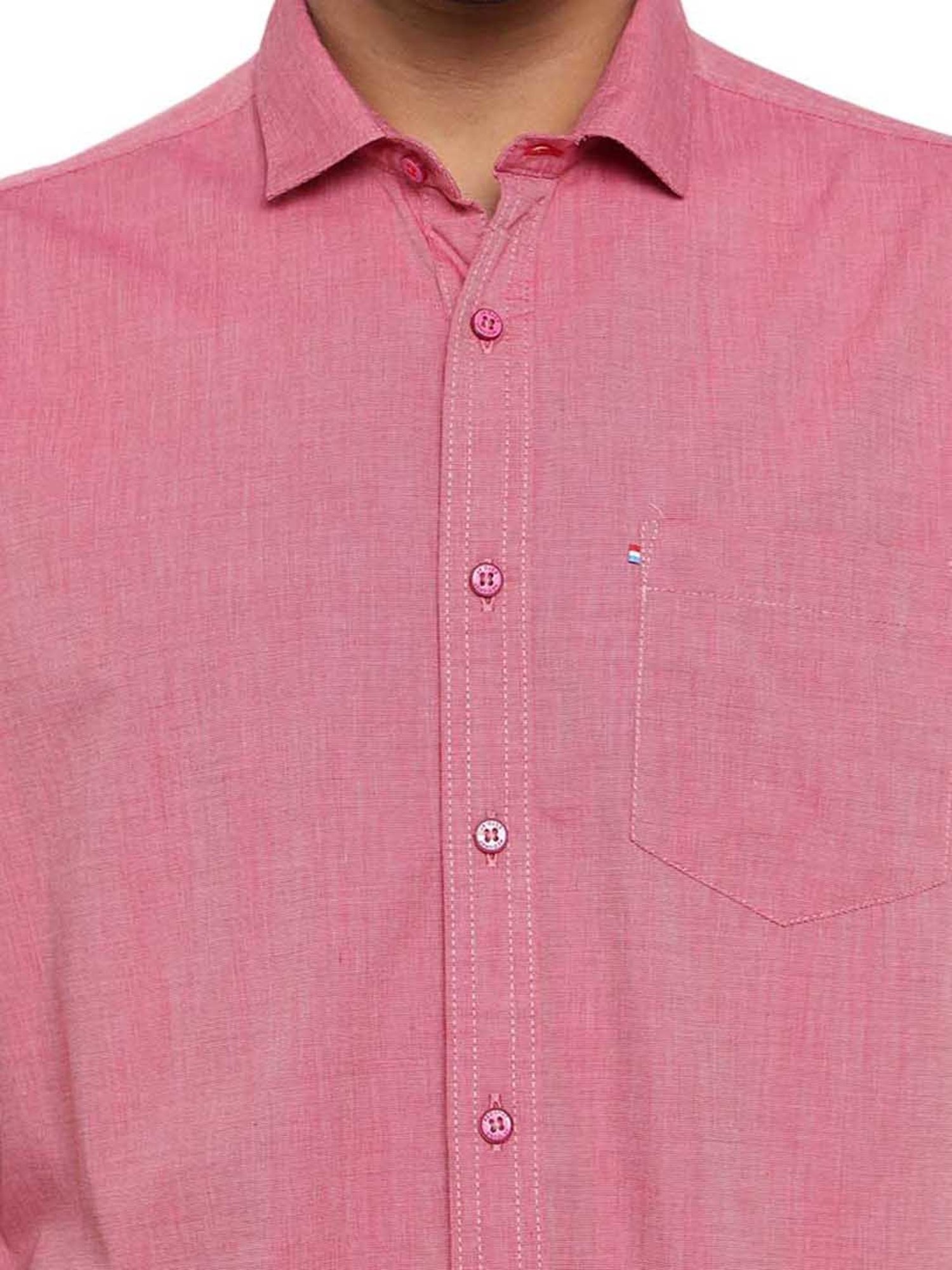 Red Chief Pink Slim Fit Shirt