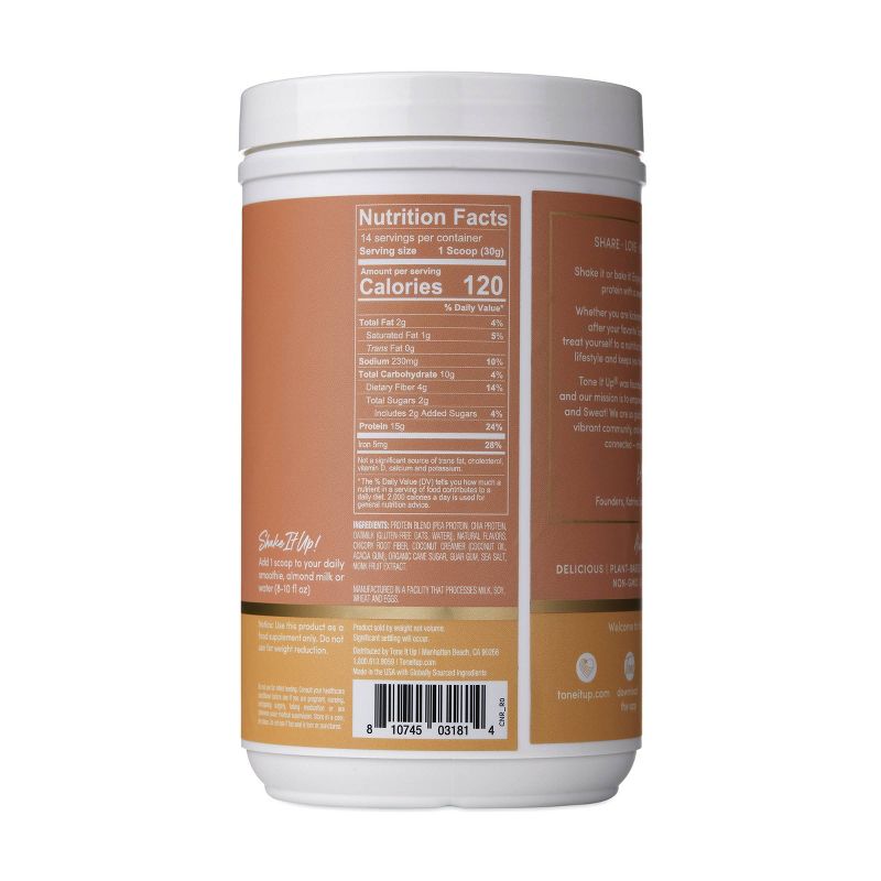 Tone It Up Plant-Based Protein Powder - Cinnamon Roll - 14.82oz