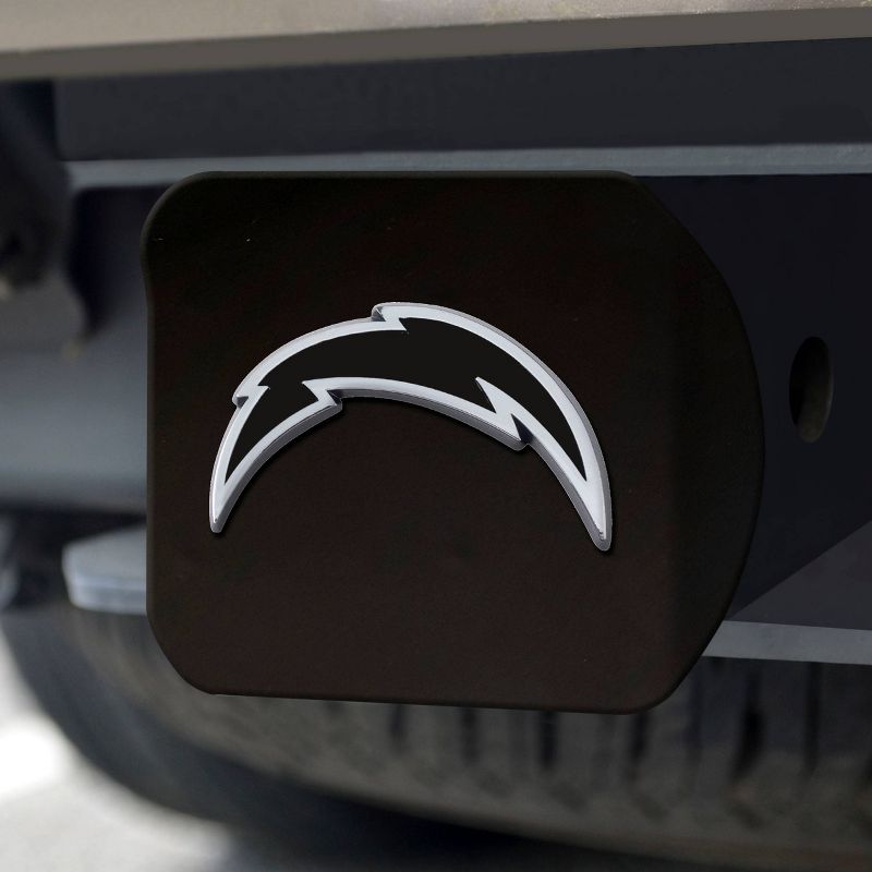 NFL Los Angeles Chargers Chrome Metal Hitch Cover - Black