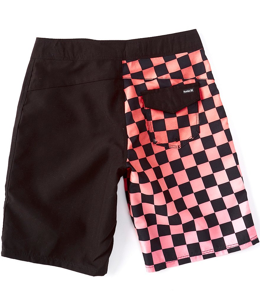 Hurley Big Boys 8-20 Solid/Checked Supersuede Board Shorts