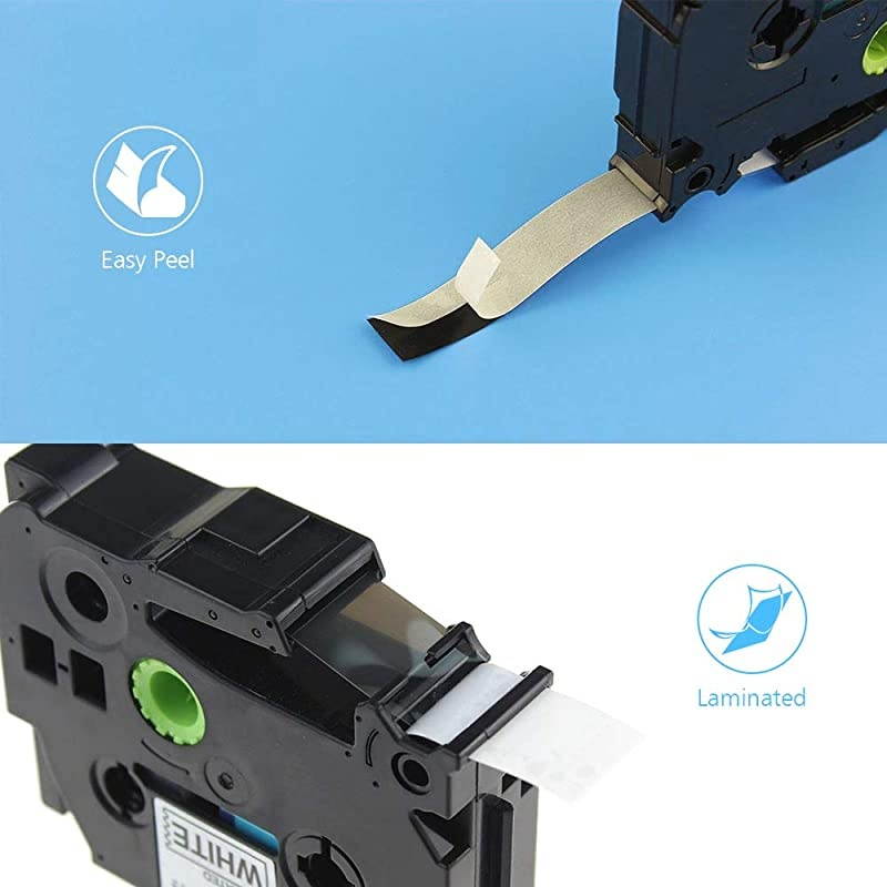 Compatible Label Tape Replacement for Brother Label Maker Tape TZe-251 TZe-151 TZe-451 TZe-651 24mm TZe Tape for P-Touch PT-D600 PT-P700 PTP750W PT2730 ( Clear, White, Yellow, Red, 4-Pack )