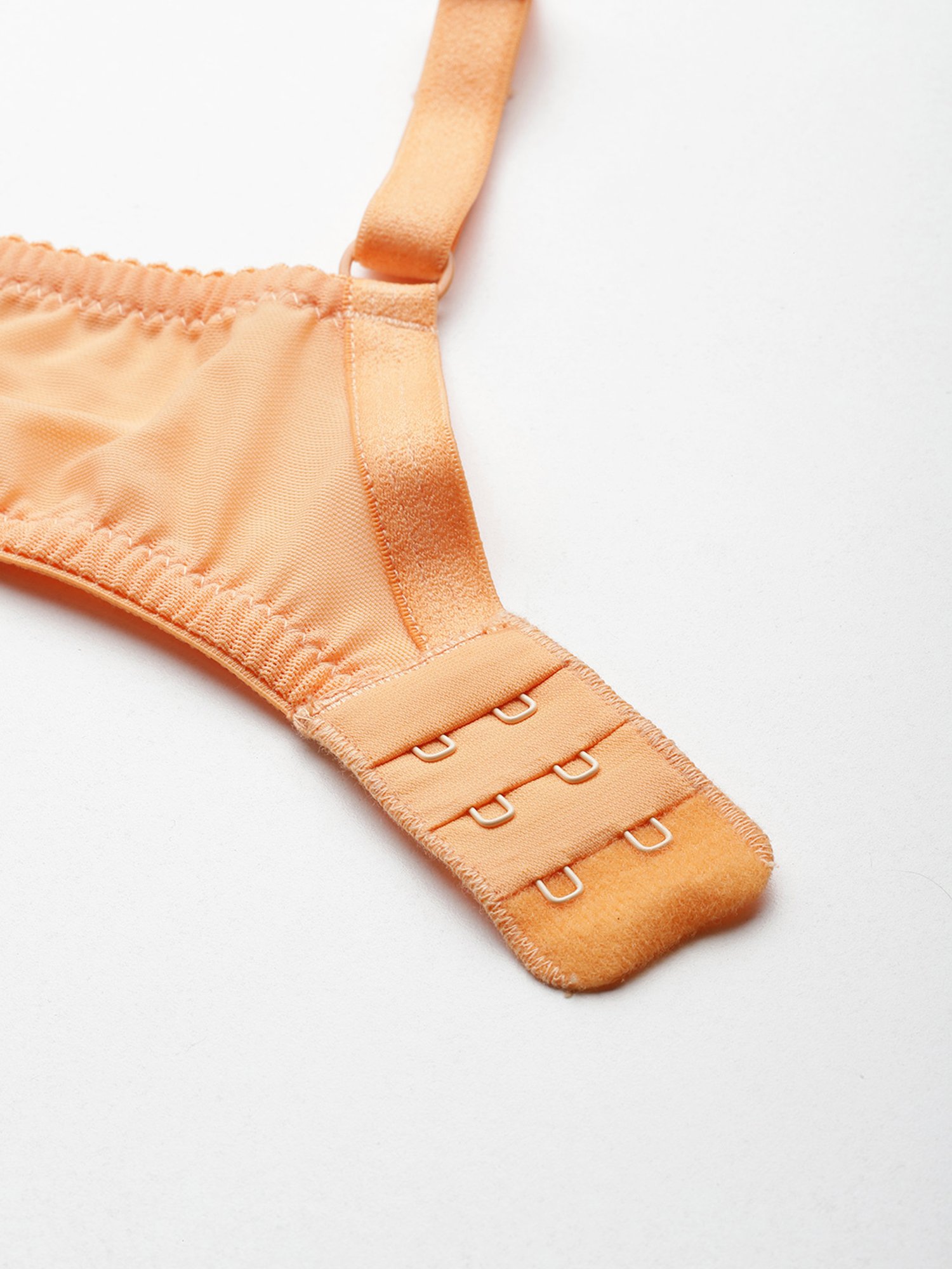 Leading Lady White & Orange Printed Full Coverage T-Shirt Bra