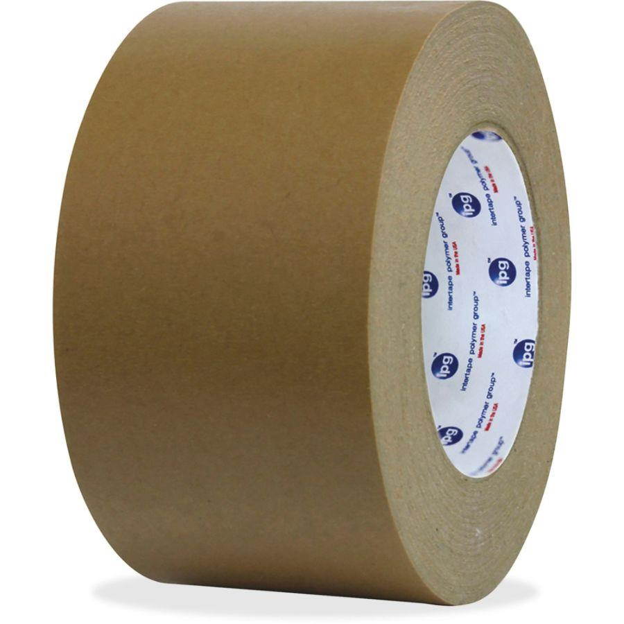 ipg Medium Grade Flatback Tape - 3" Width x 60 yd Length - Synthetic Rubber Backing - 16 / Carton - Brown