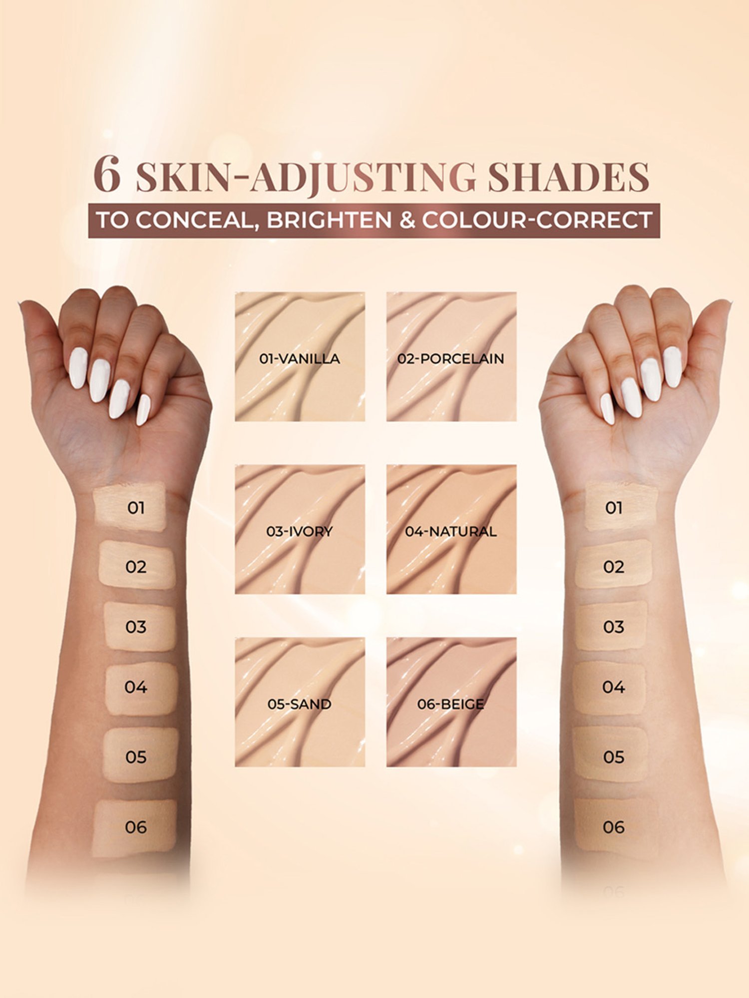 JUST HERBS Brightening & Correcting Concealer 06-Beige - 6 ml