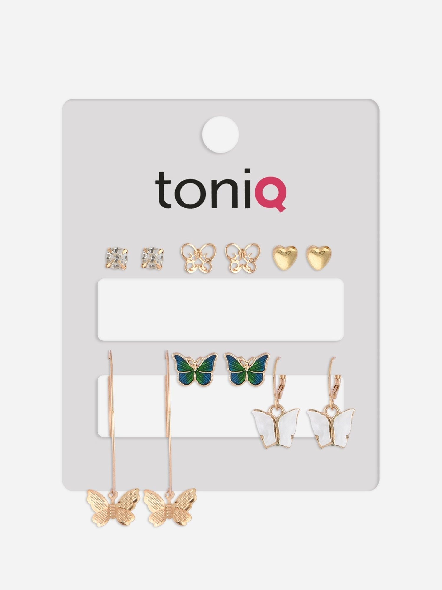 ToniQ Alluring Butterfly Enamel Casual Look Alloy Multi Stud Earrings for Women - Set of 6