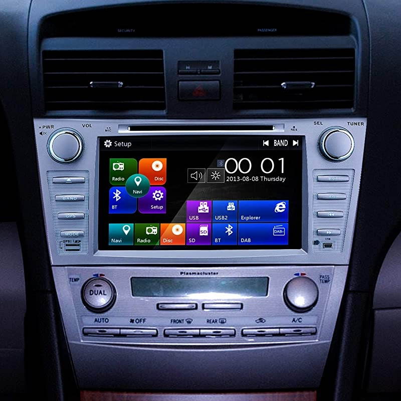 Car Stereo DVD Player-Double Din in-Dash, Multimedia Receiver with Touchscreen, Built-in Bluetooth, MP3 Player, GPS Navigation, SD, AUX Input, Radio Receiver (Function Machine)