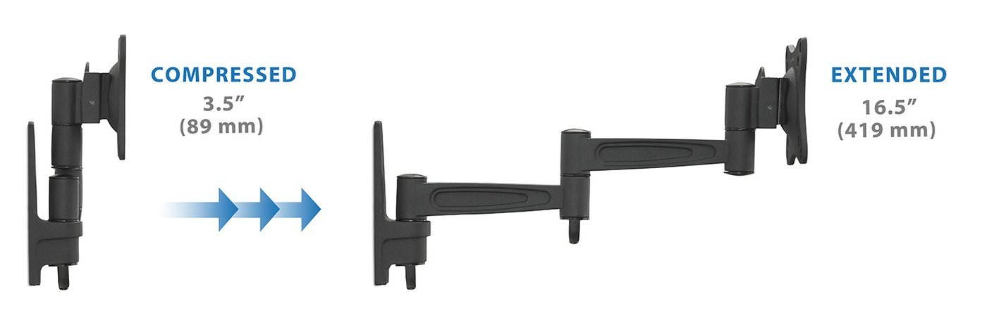 Mount-It! Secure Swing Arm iPad Pro Wall Mount | iPad Pro 12.9 Kiosk Black