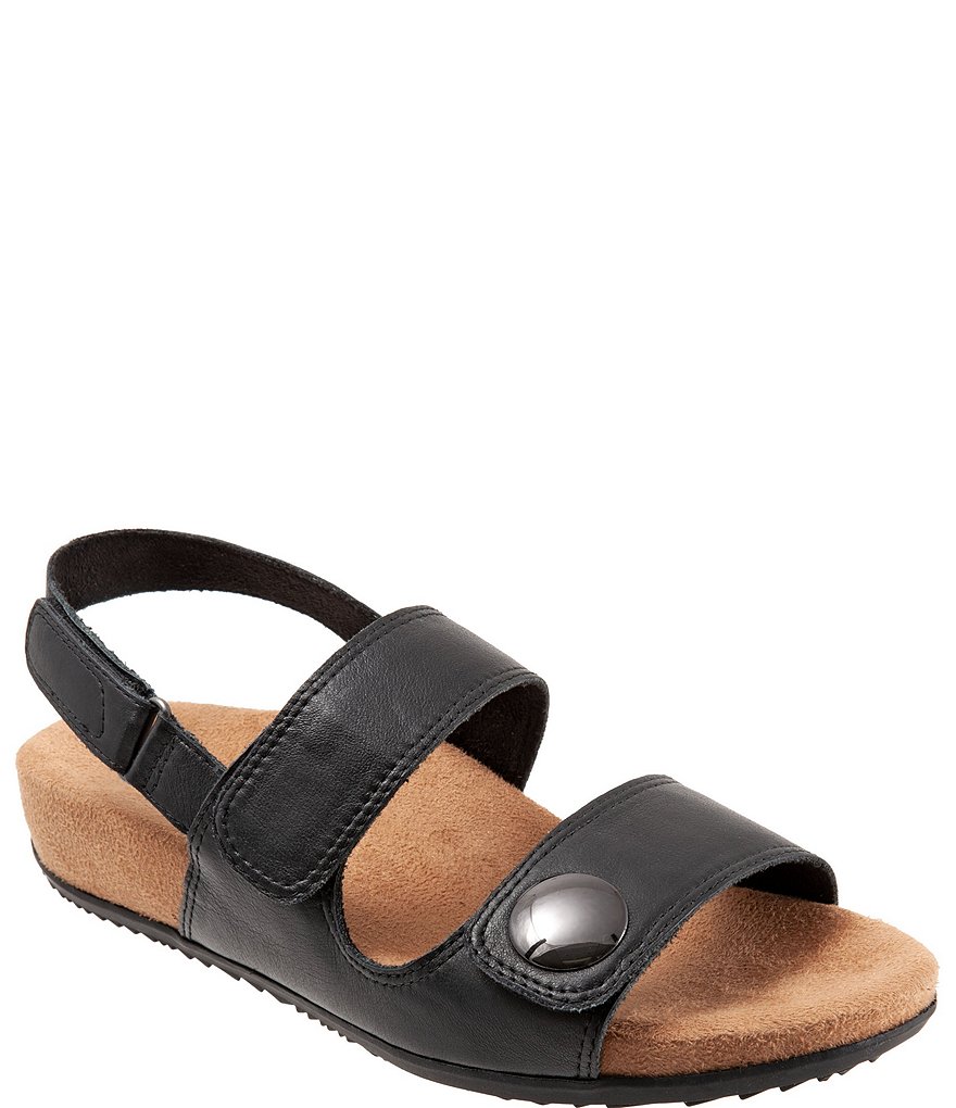 Softwalk Beatrice Adjustable Leather Wedge Sandals