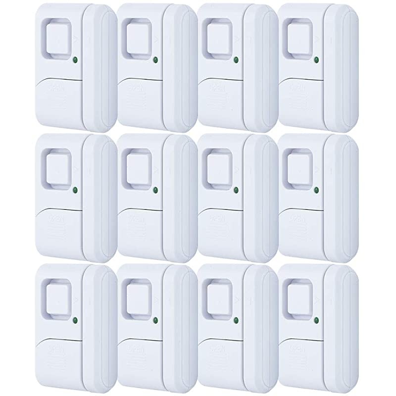 Personal Security WindowDoor 12Pack DIY Protection Burglar Alert Magnetic Sensor OffChimeAlarm Easy Installation Ideal for Home Gara Apartment Dorm RV and Office 45989 White