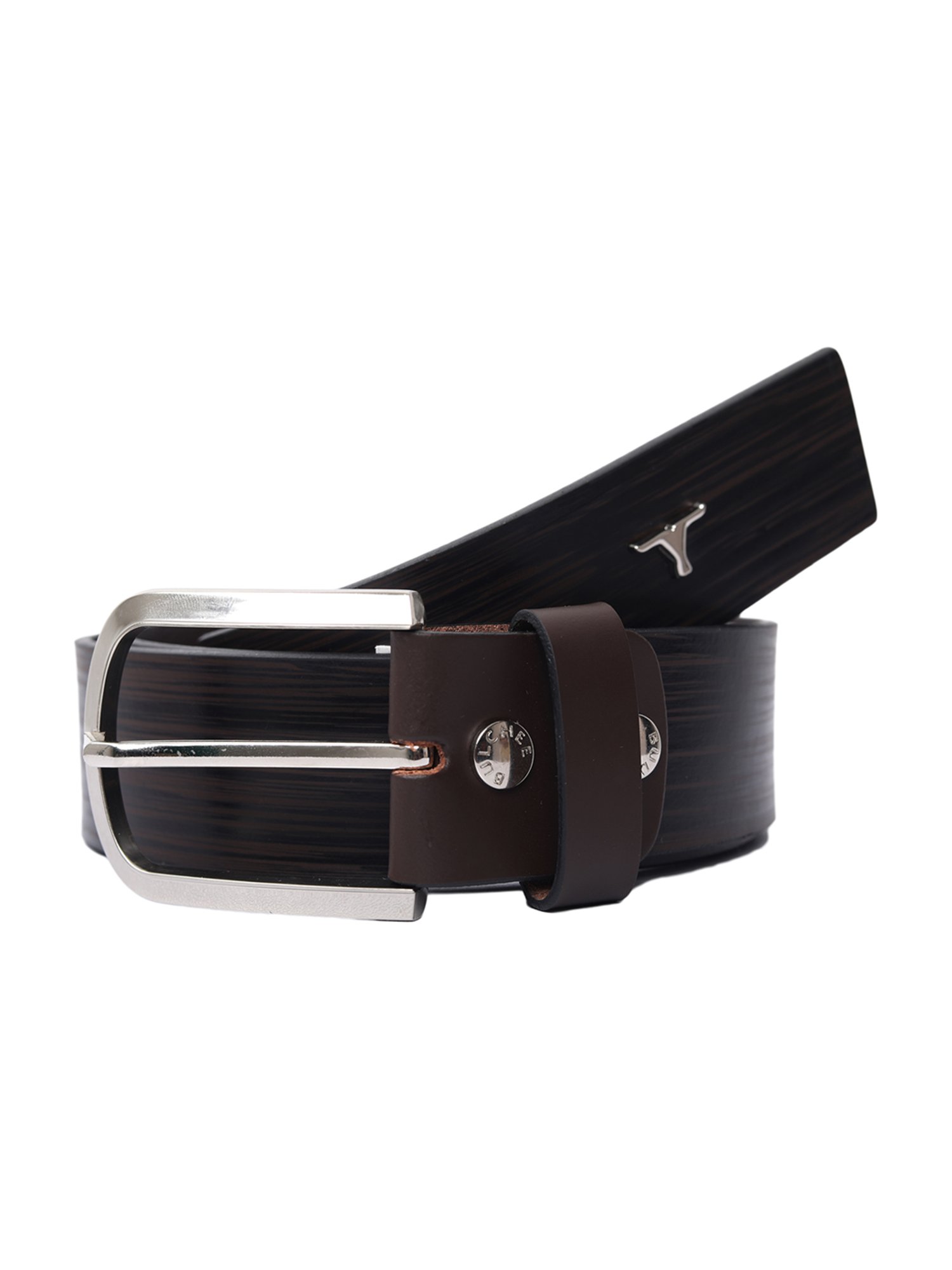 BULCHEE Brown Leather Casual Belt for Men