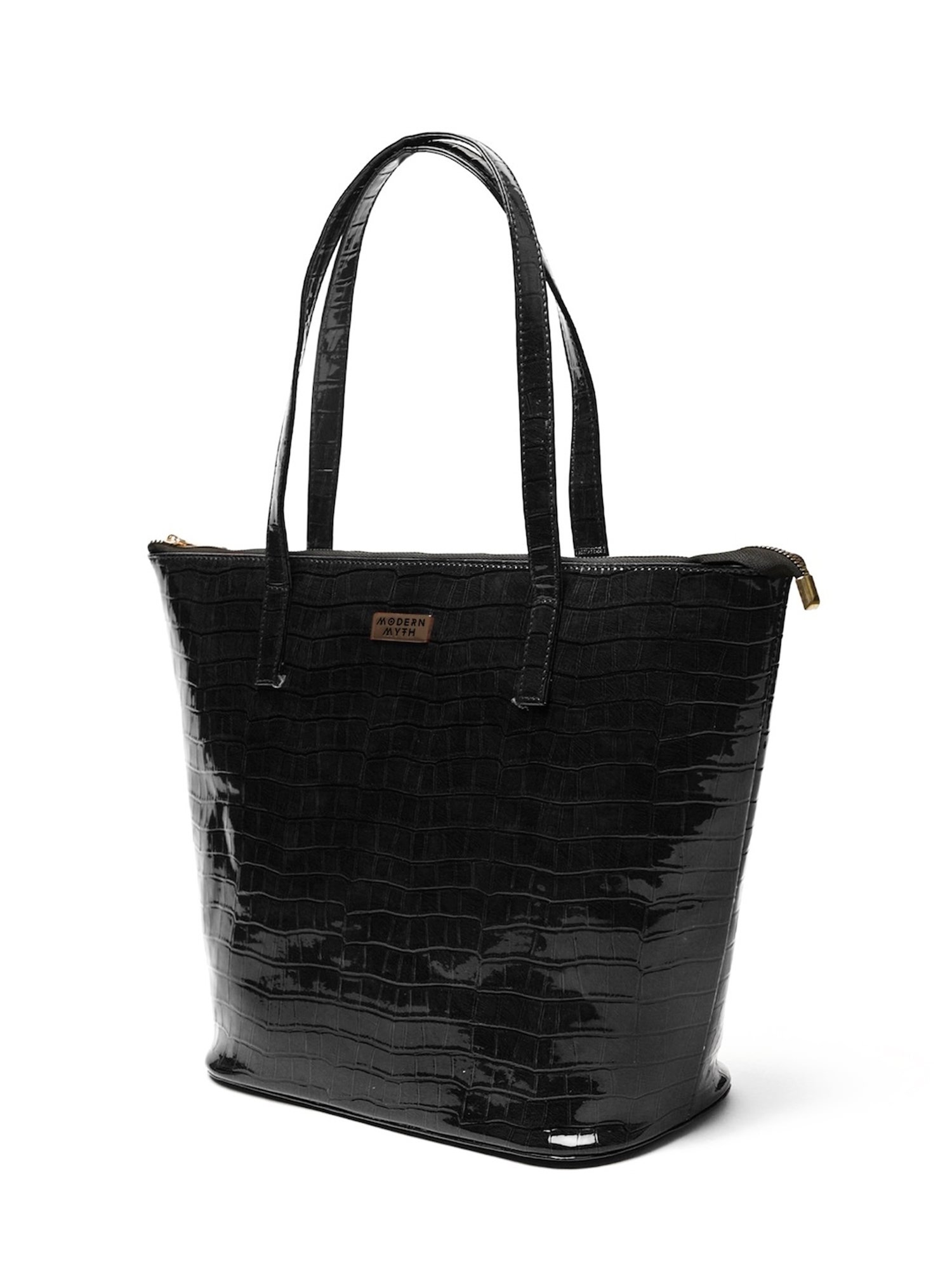 Modern Myth Epic Black Textured Large Tote Bag