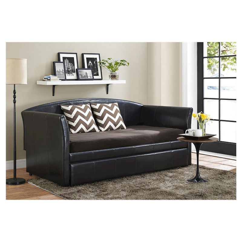 Halle Upholstered Daybed And Trundle Twin Brown/Black - Dorel Home Products