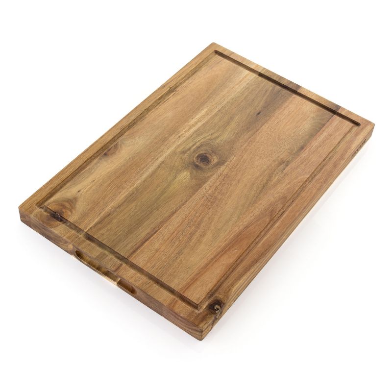 Kenmore Archer 21 Inch Acacia Wood Cutting Board with Groove Handles