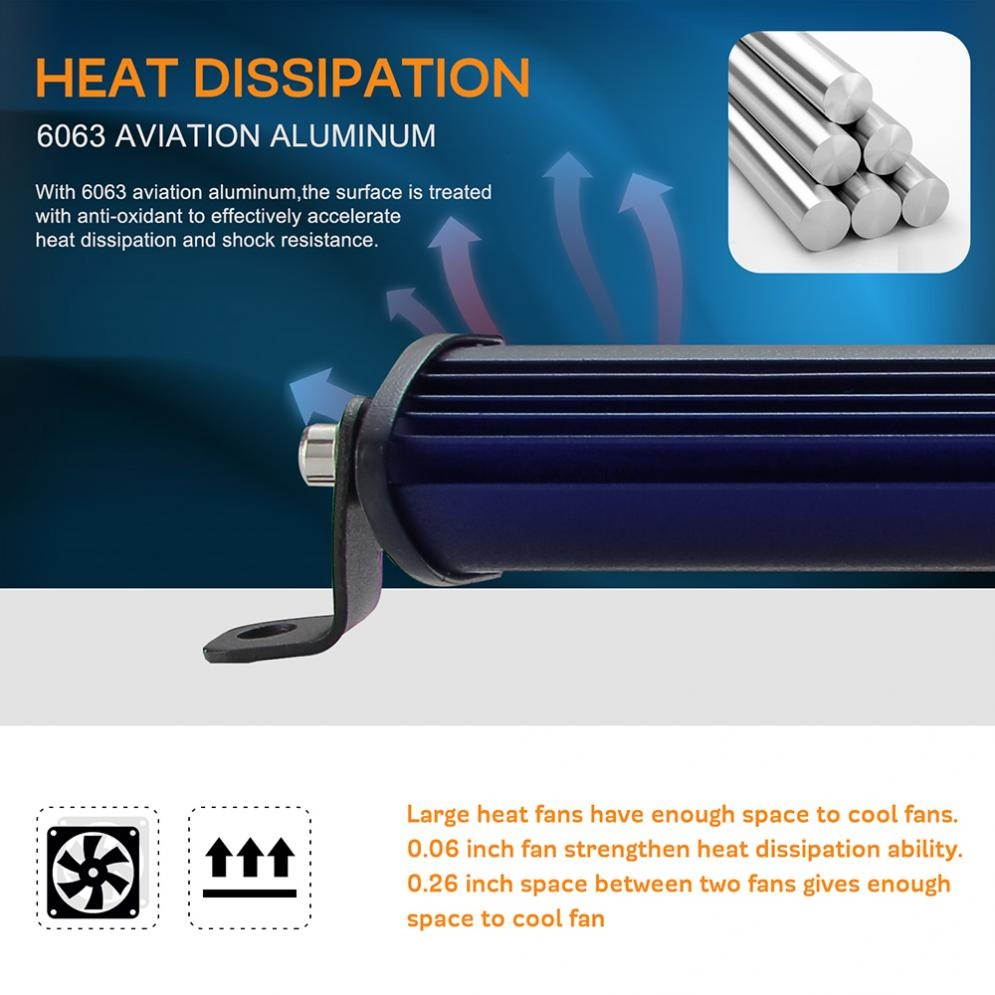 20 Inch 54W 6000K 5400LM Waterproof Car LED Strip Work Light Bar Single Row Off Road Led Lights  for Jeeps / SUV /Motorcycles