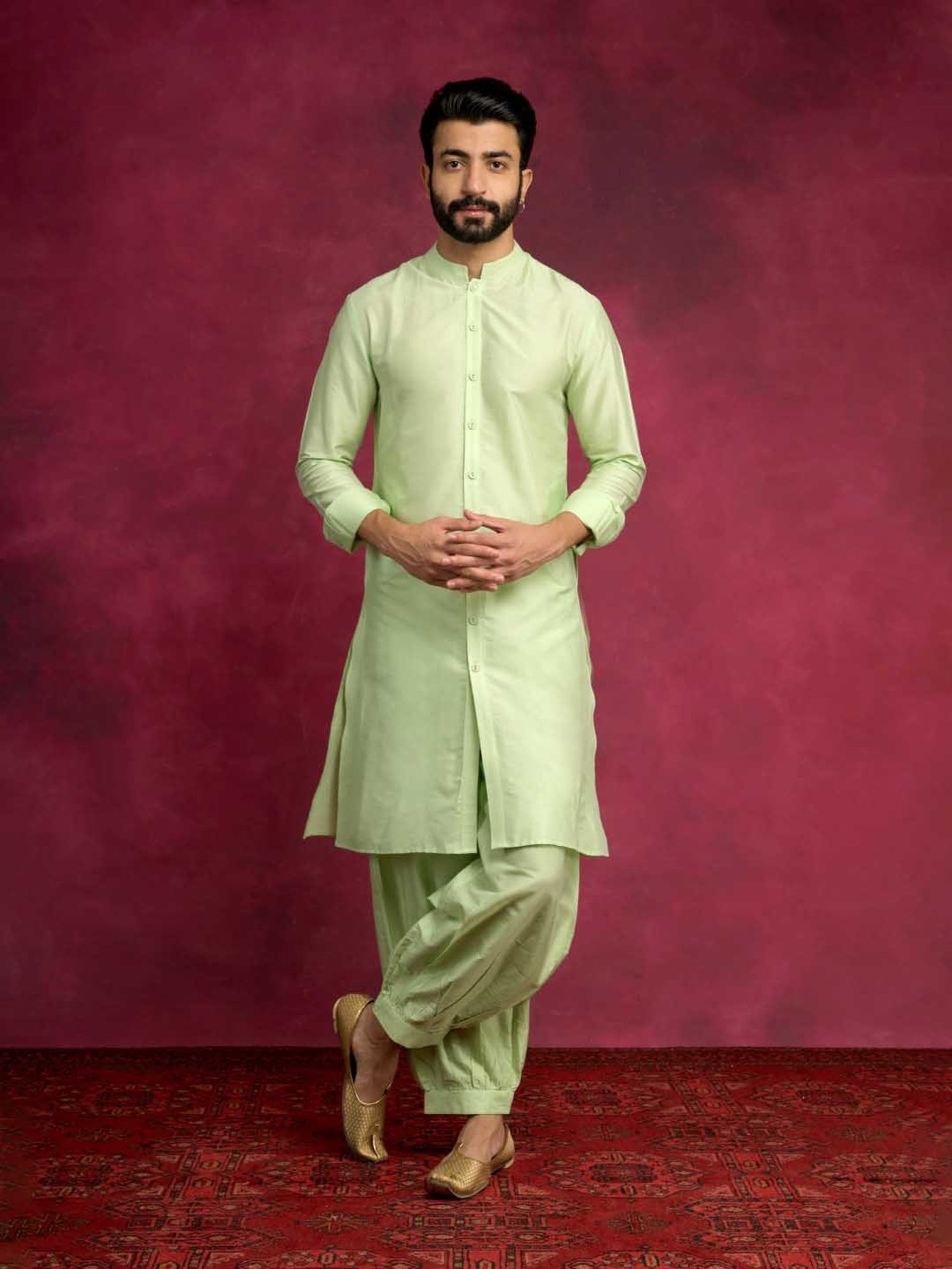 Abhishti Green Straight Fit Kurta