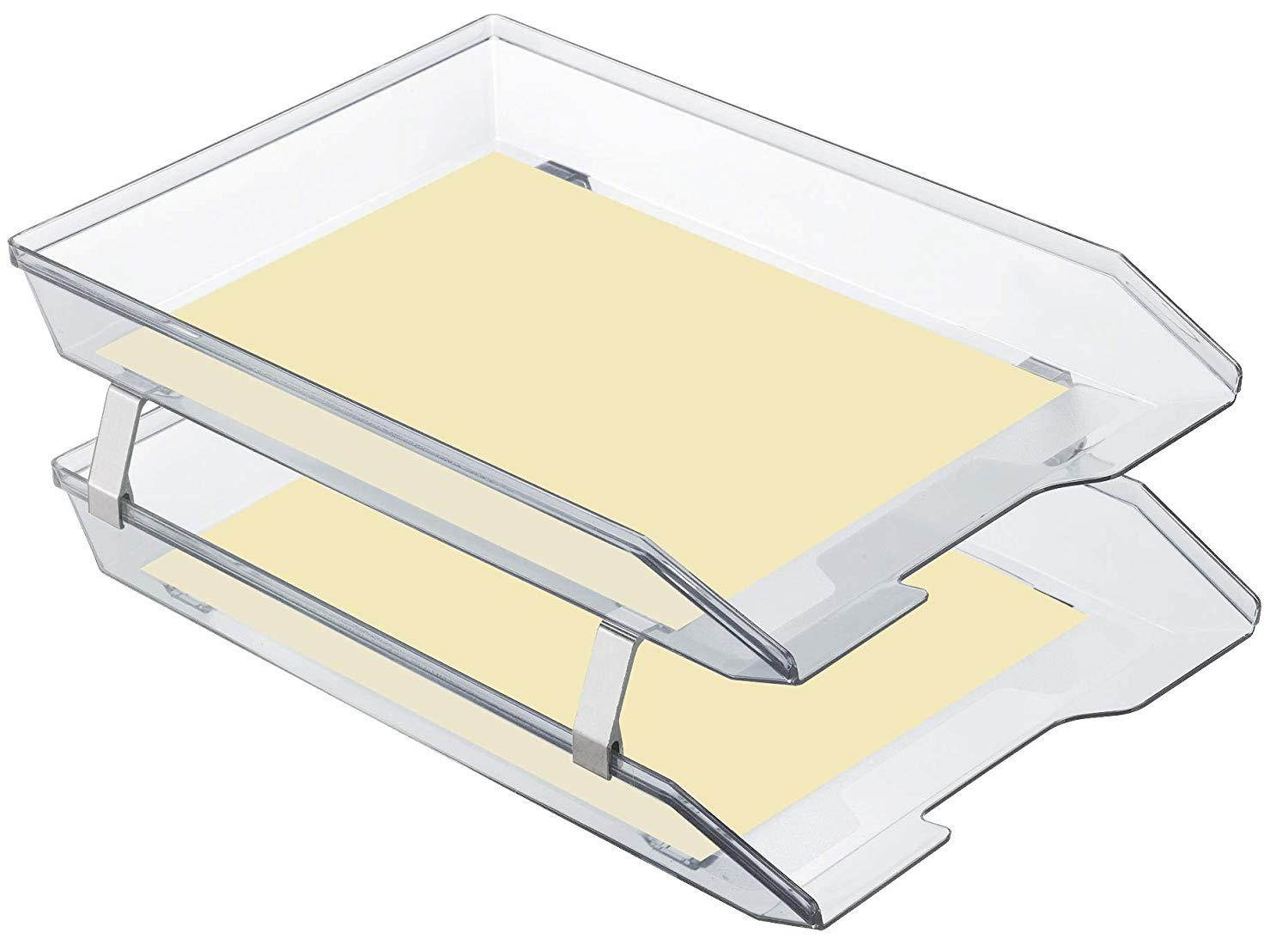 Acrimet Facility 2 Tiers Double Letter Tray Front Load Design (Crystal Color)