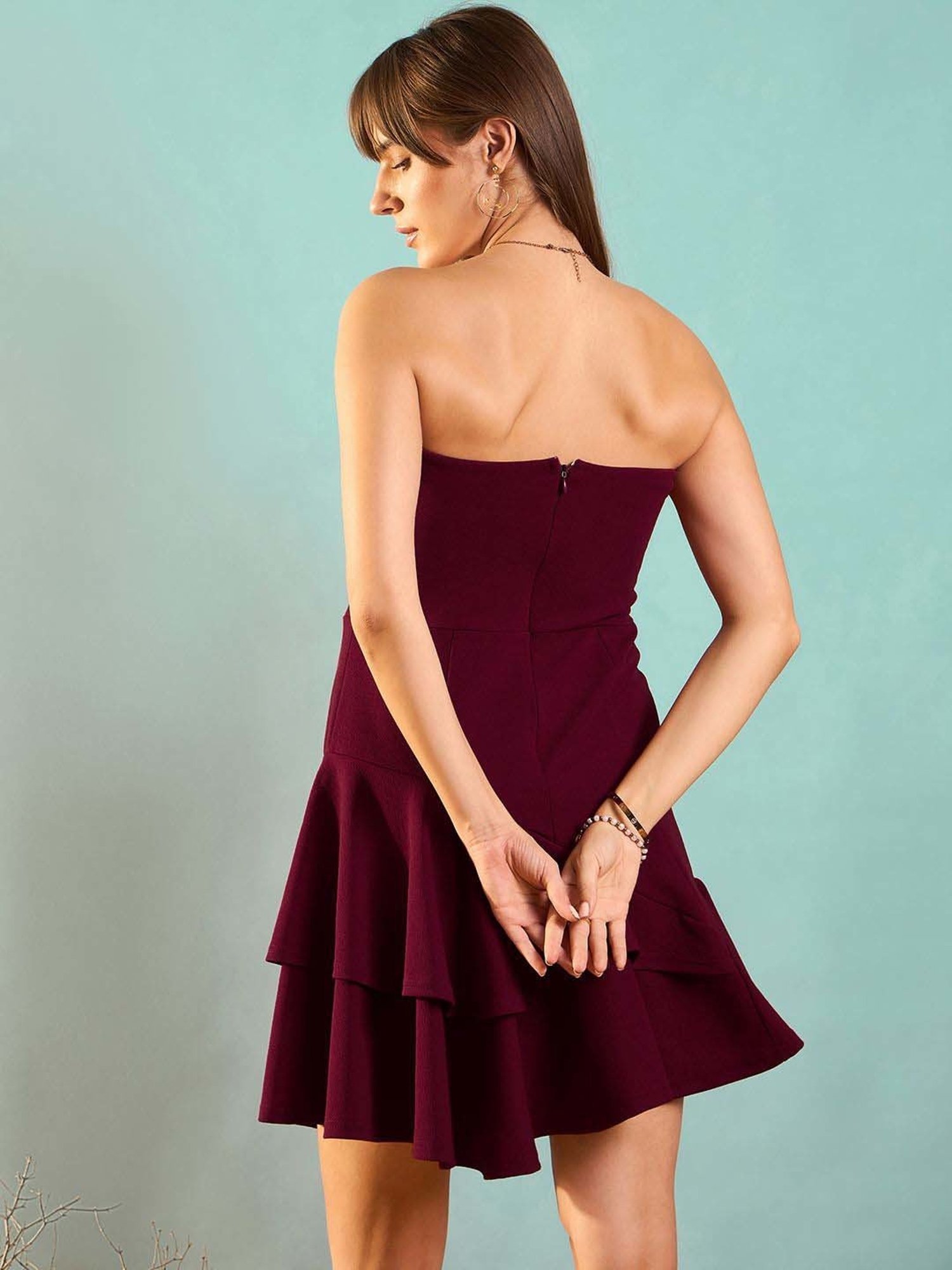 Rare Maroon Tube Dress
