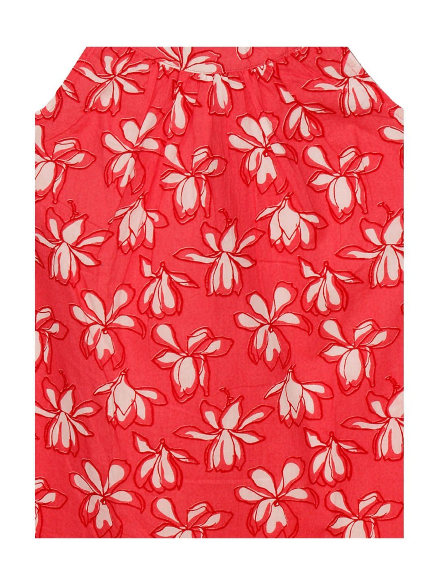 Kiddopanti Kids Pink Floral Print Dress