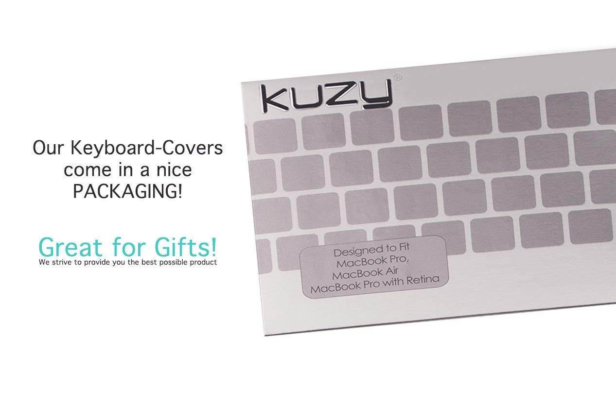 Kuzy AIR 11-inch Keyboard Cover for MacBook Air 11.6" Models: A1465 & A1370 Silicone Skin - SILVER