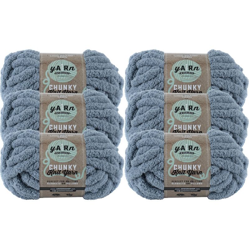 6pk AR Workshop Chunky Knit Yarn Fog - Lion Brand Yarn