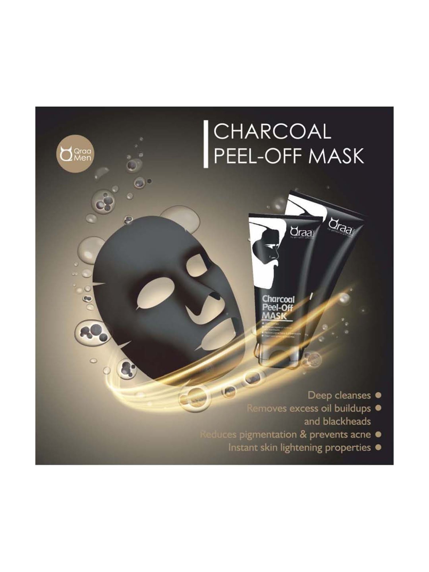 Qraa Men Activated Charcoal Peel Off Mask - 100 gm