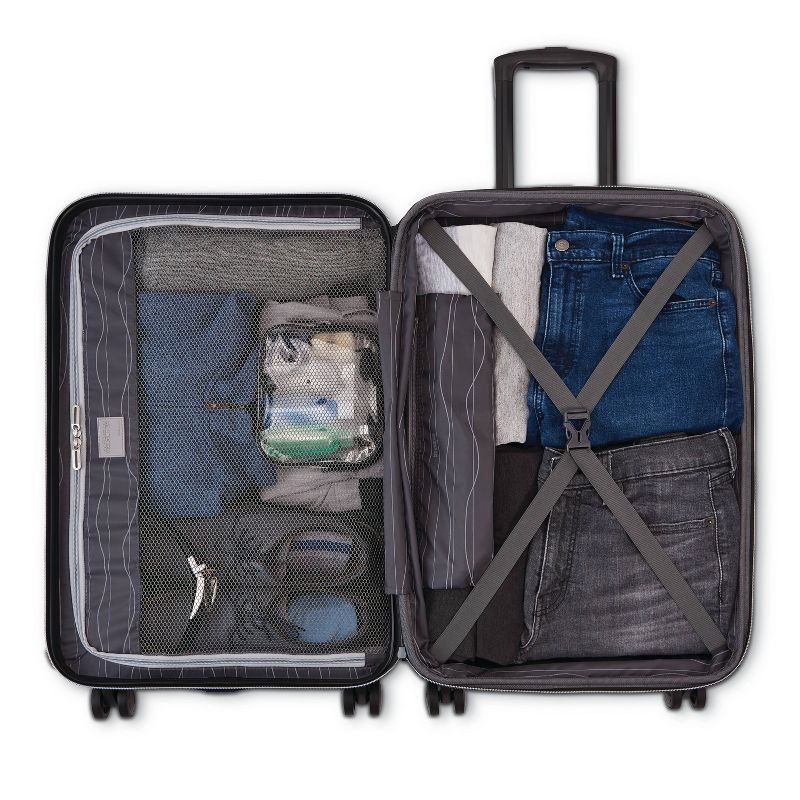 American Tourister 29'' Axion Checked Softside Suitcase - Black