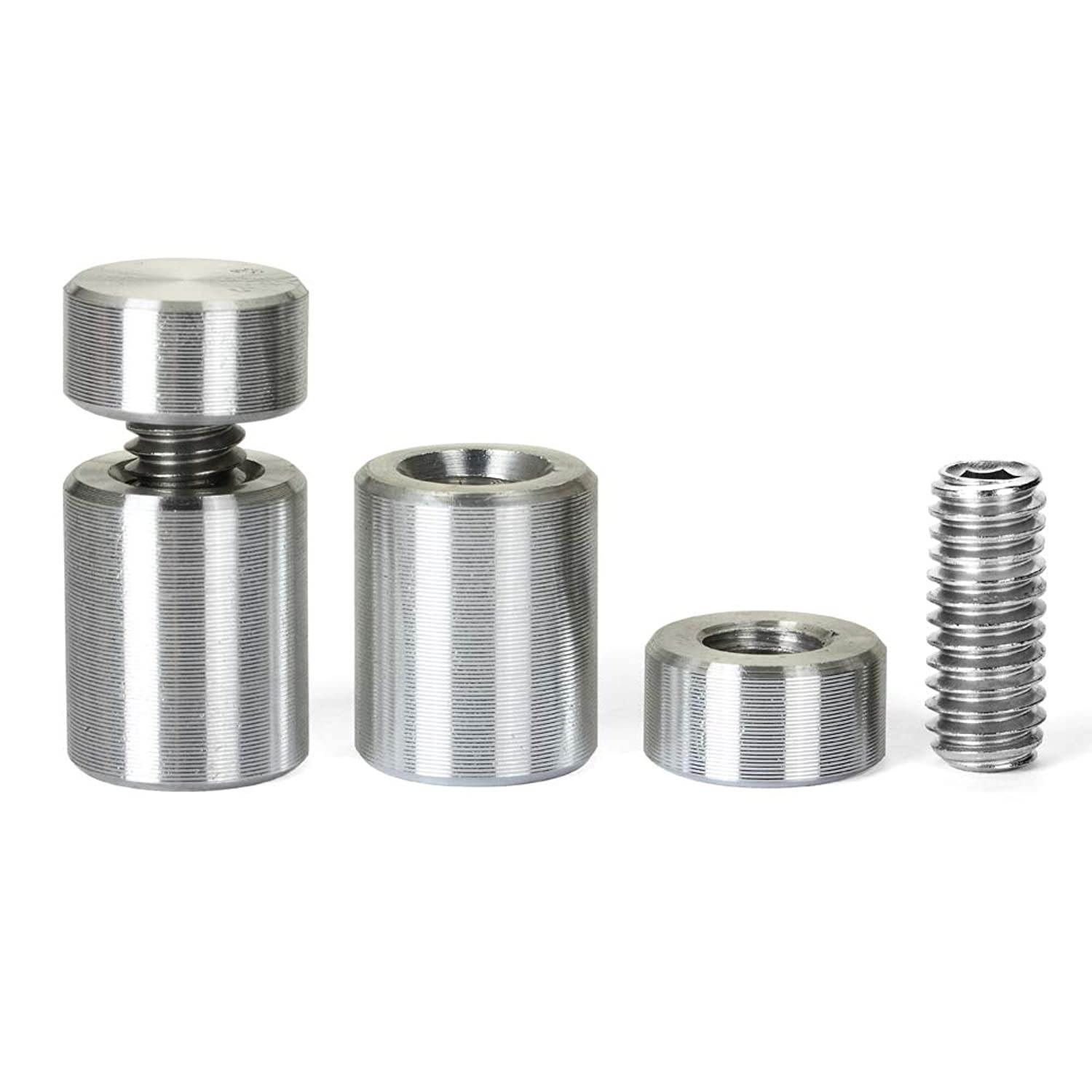 TOPNIKE Sign Standoff 3/5"x 3/4",Aluminium Caps&Spacer Sign Standoffs,Silver Aluminum, for Acrylic,Glass,PVC,Glass Panel,Wood,Pack of 4