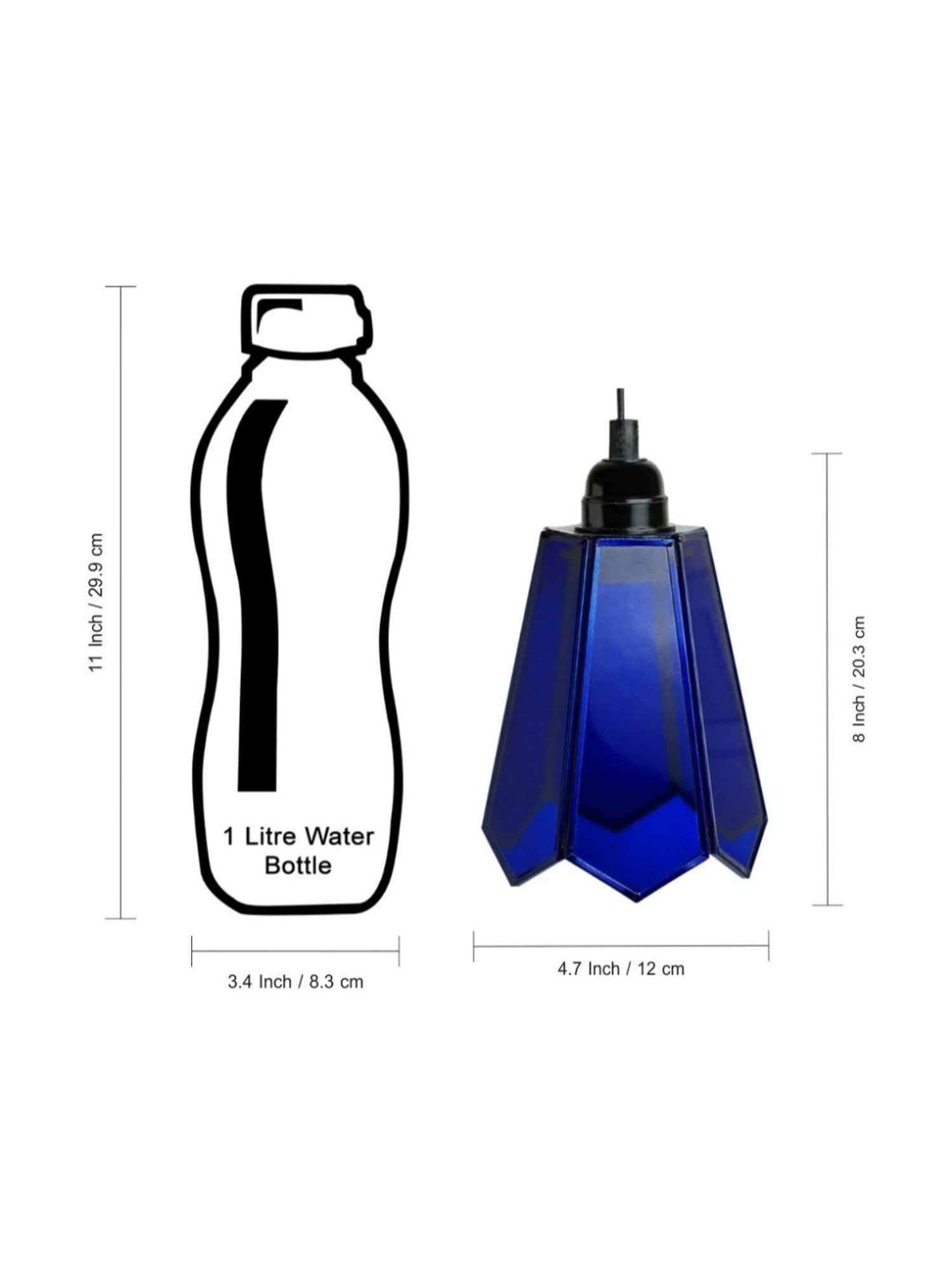 Pure Home and Living Grey Glass Trophy Shaped Table Lamp Stand