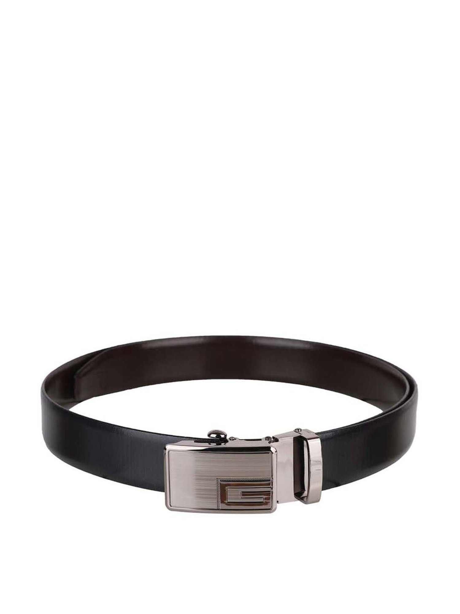 Kara Black Faux Leather Reversible Belt  for Men