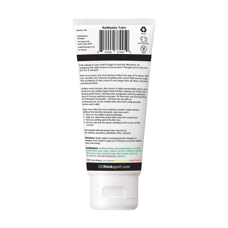 thinksport Aloe After Sun Lotion Tube - 8oz