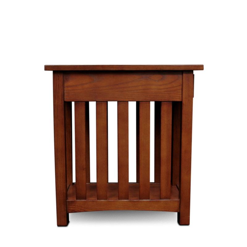 Mission End Table With Shelf - Medium Oak - Leick Home