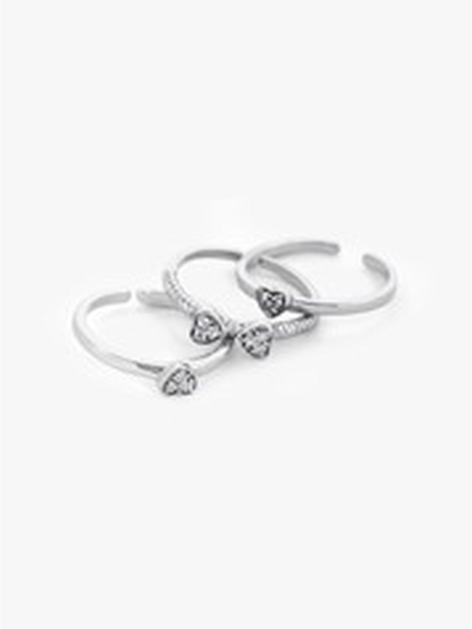 March by FableStreet 92.5 Sterling Silver Stackable Heart Ring for Women