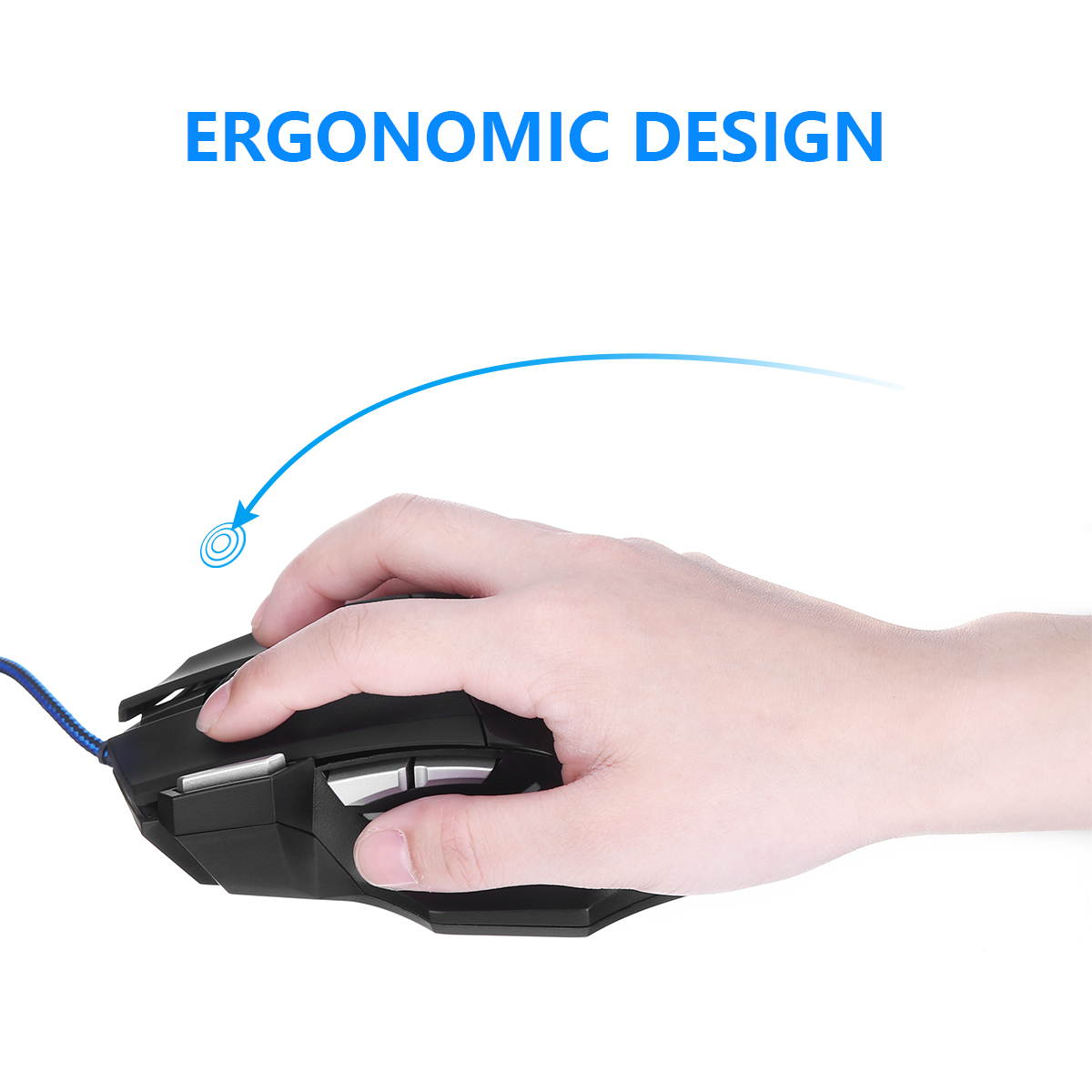 7 Button Optical USB Wired Gaming Mouse Black