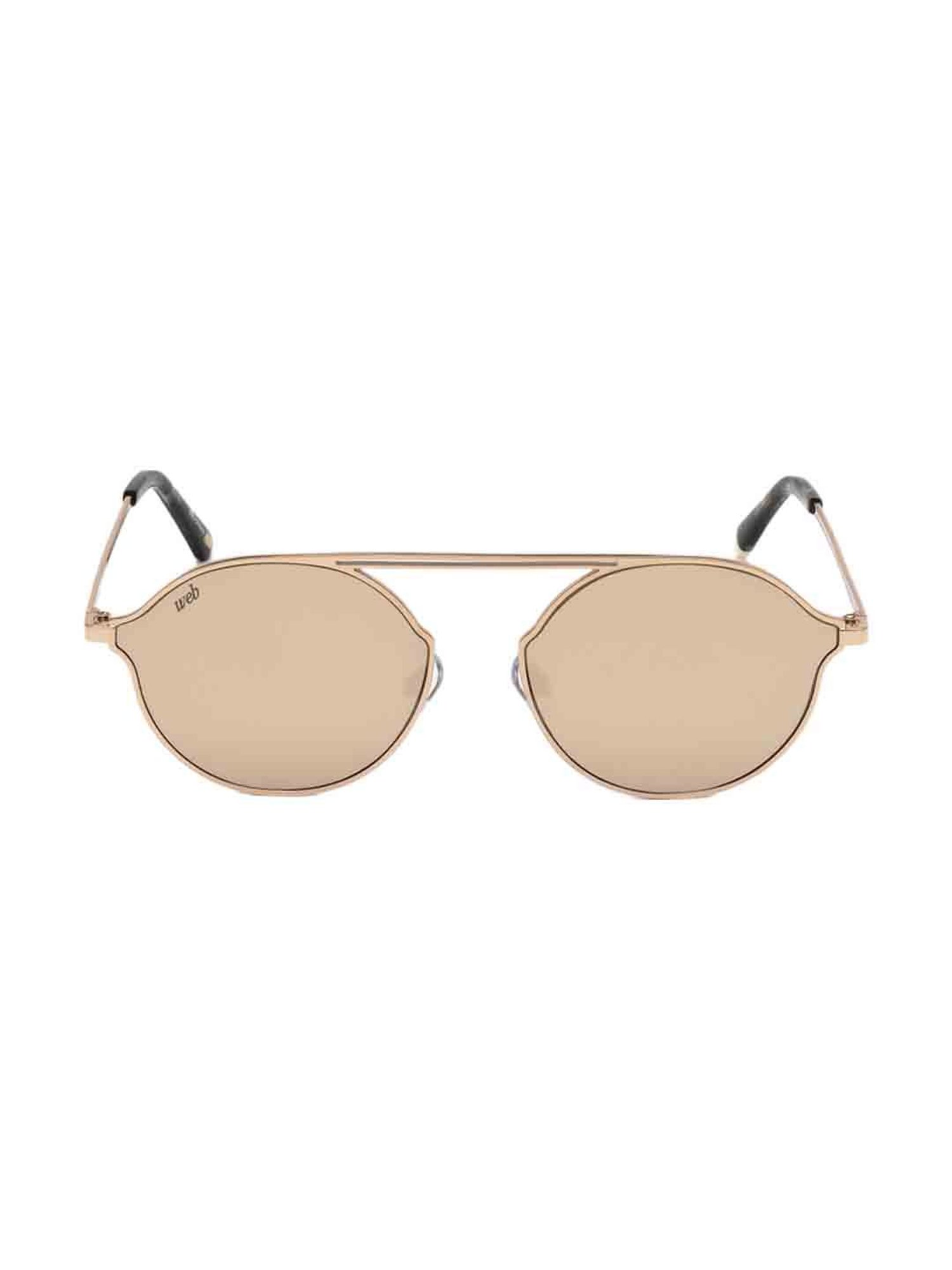 Web Eyewear Brown Pilot Unisex Sunglasses Designed in Italy