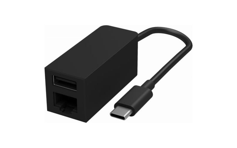 Microsoft Surface USB-C to Ethernet/USB 3.0 Adapter - Data transfer rates up to 1Gbps - Compatible w/ all Surface models w/ USB C port