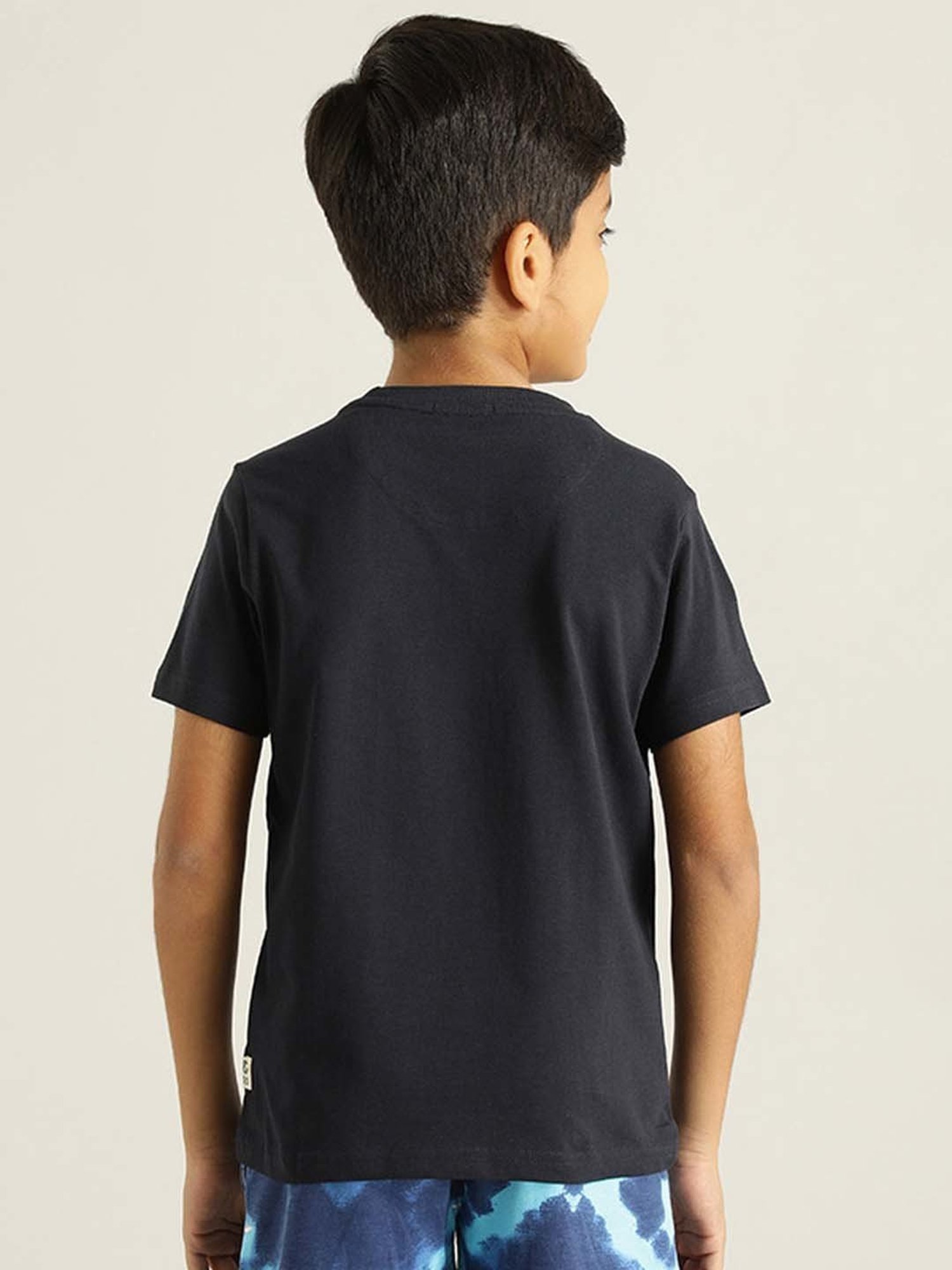 Indian Terrain Kids Navy Cotton Printed T-Shirt