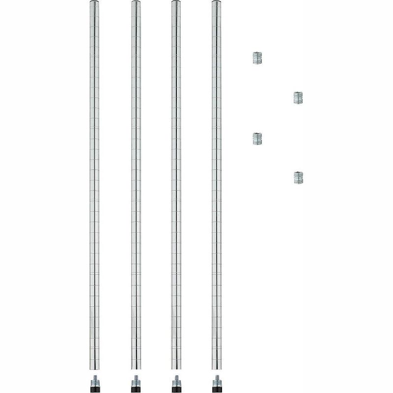 Alera Stackable Posts For Wire Shelving, 36" High, Silver, 4/Pack SW59PO36SR