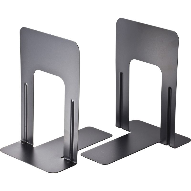 Officemate Nonskid Steel Bookends 5-7/8"x8-1/4"x9" Black 93051