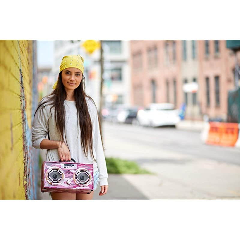 Mini Boombox with LED Speakers Retro Bluetooth Speaker wEnhanced FM Radio Perfect for Home and Outdoor Retro Multi