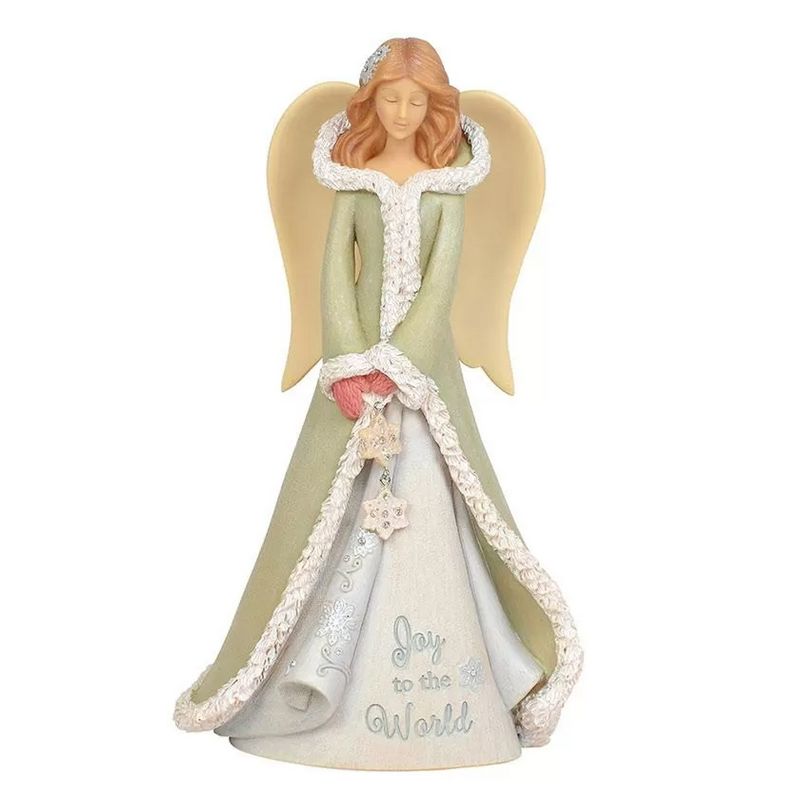 Foundations 6.25" Joy To The World Angel Stars Wings  -  Decorative Figurines