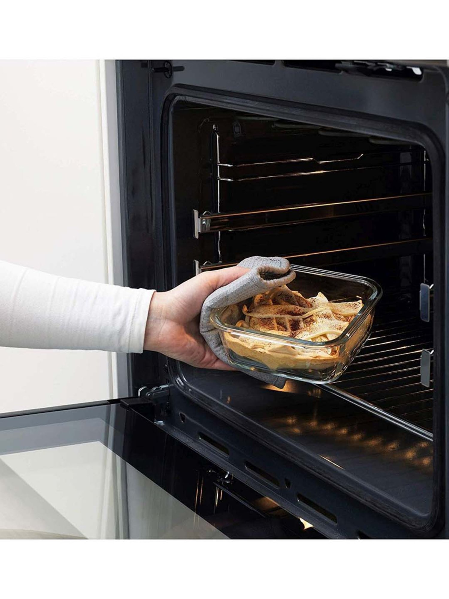 Femora Borosilicate Glass Square Container with Air Vent Lid (1200 ml) - Set of 1