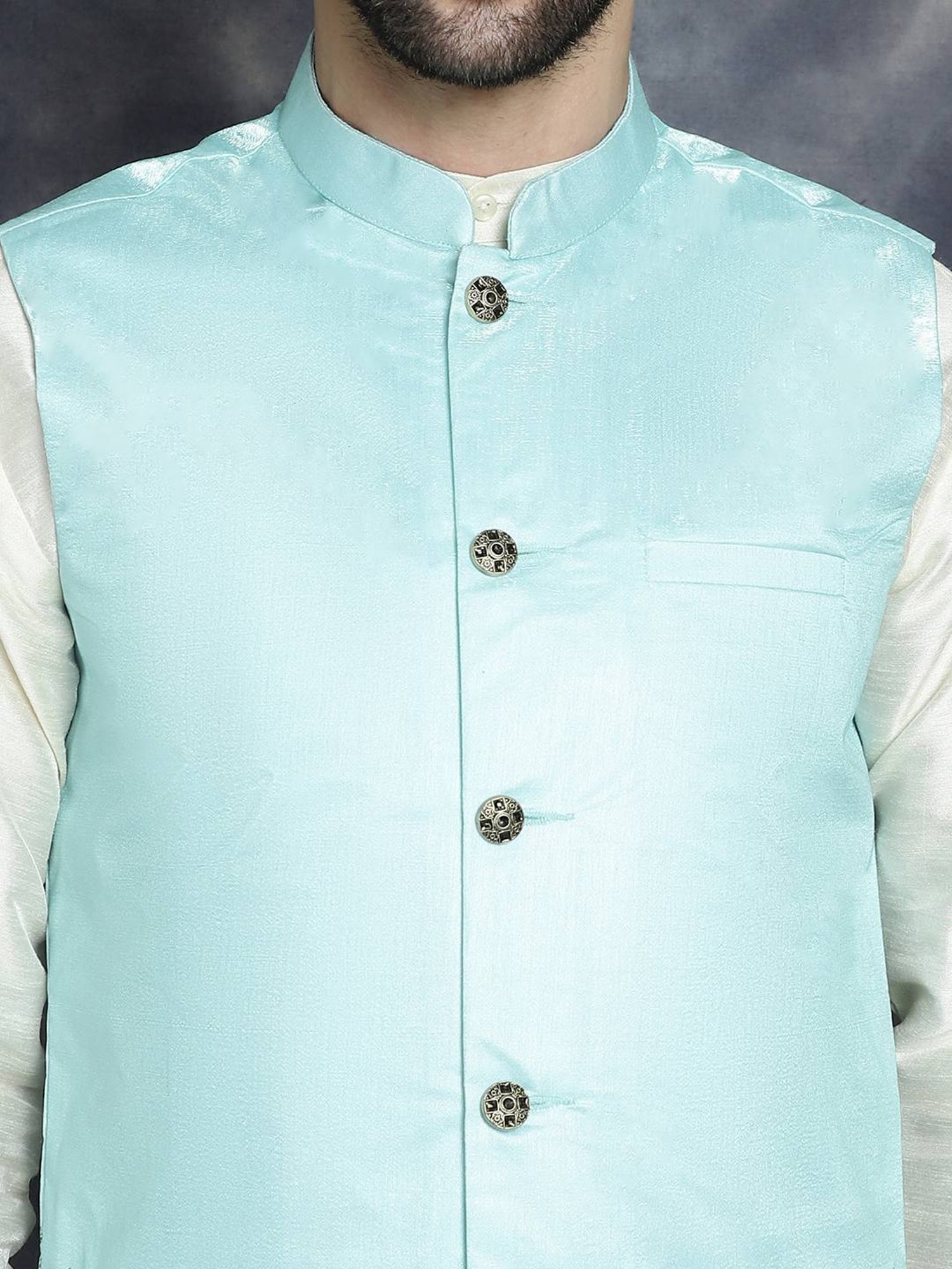 Jompers Sky Regular Fit Printed Nehru Jacket