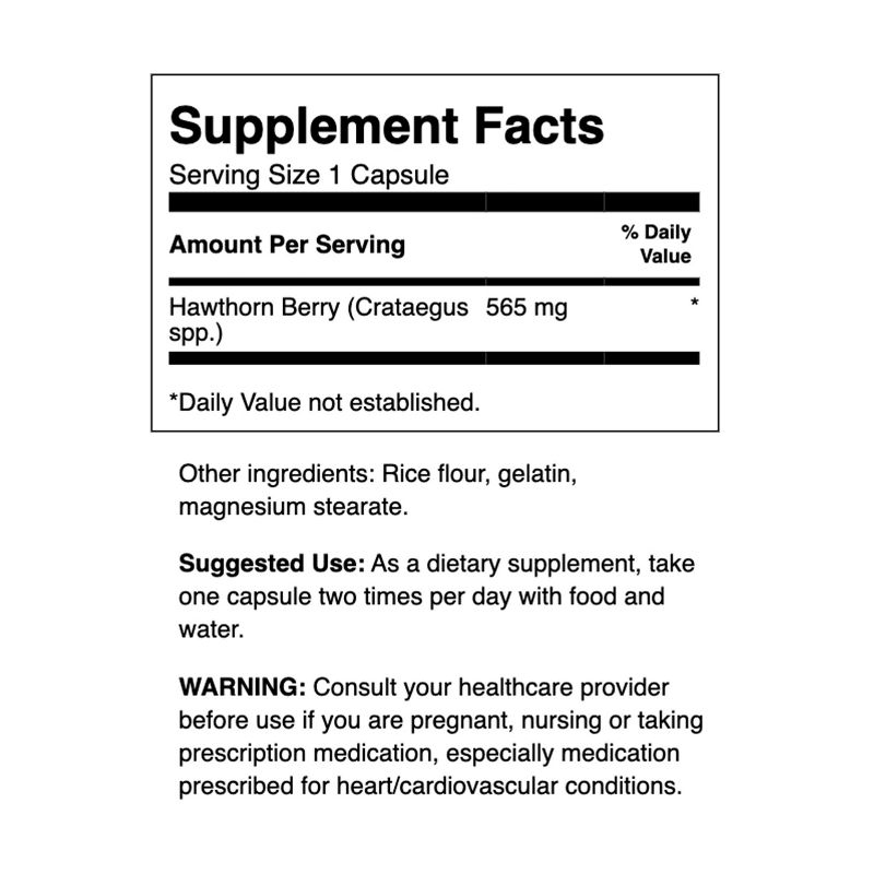 Swanson Hawthorn Berries Supplement | Supports Blood Pressure & Heart Health 250 Capsules, 565 mg each Hawthorne Berry Pills