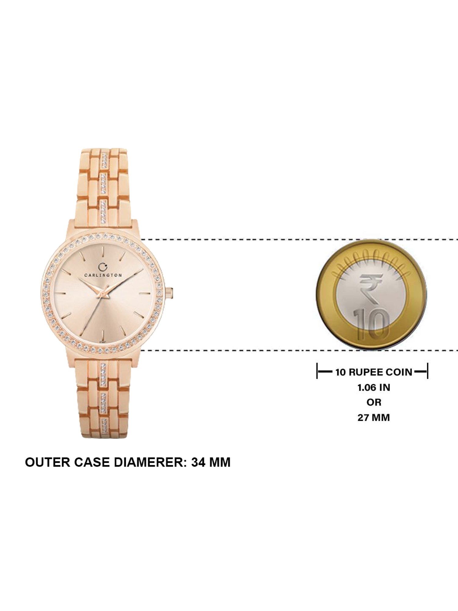 Carlington Iconic 2037 RoseGold Analog Watch for Women