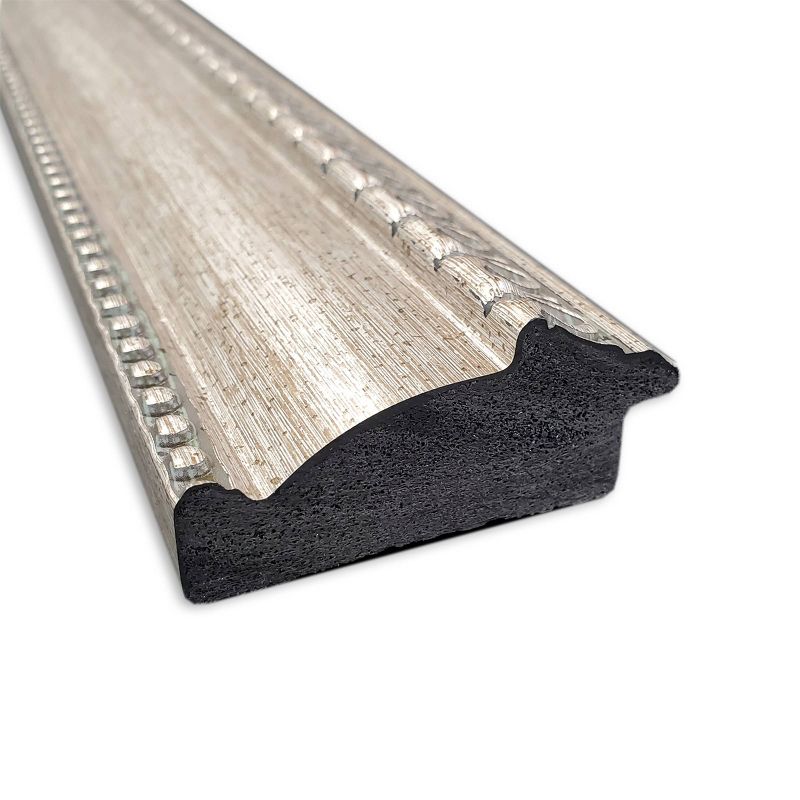 Lyla Ornate Framed Full Length Floor Leaner Mirror Silver - Amanti Art