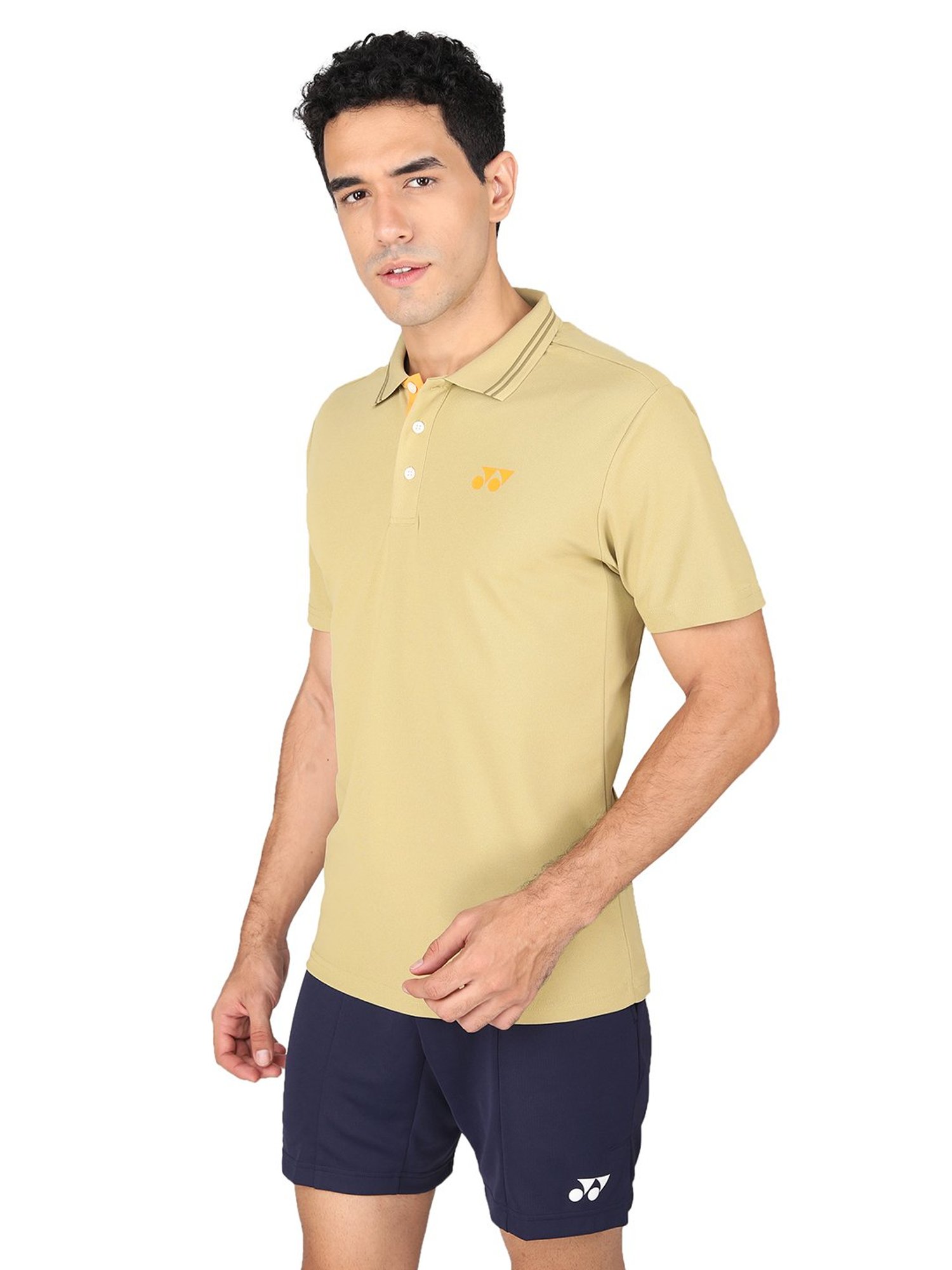 Yonex Khaki Regular Fit Badminton Polo T-Shirt